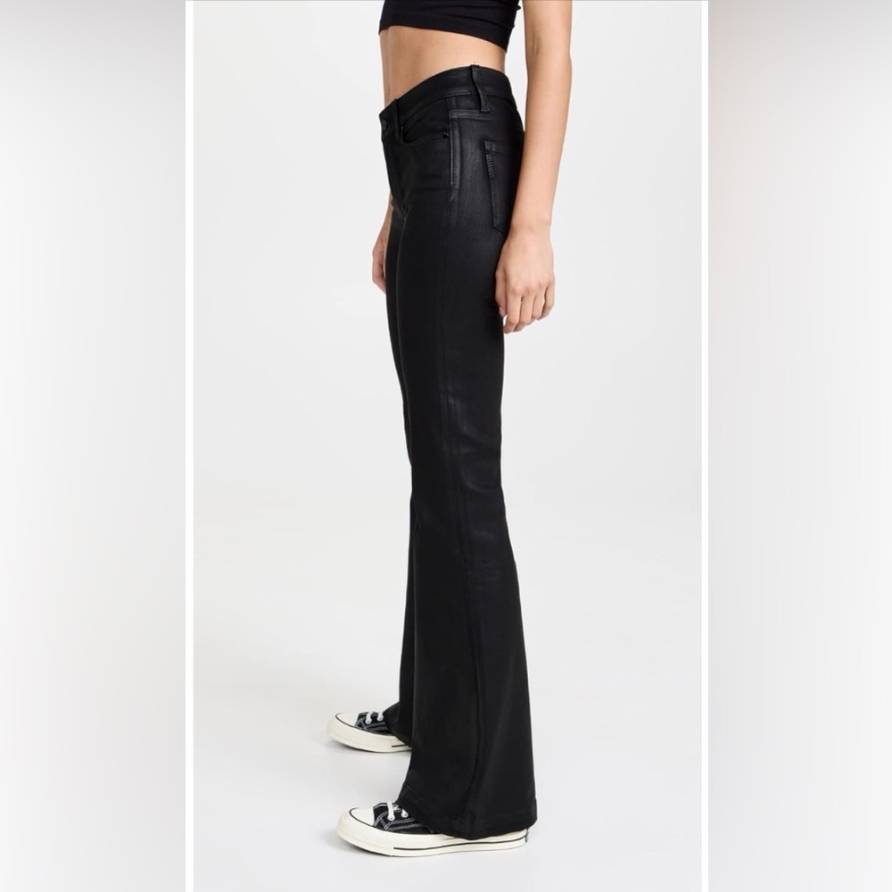 PAIGE Genevieve Black Fog Lux Coating Jeans size 25